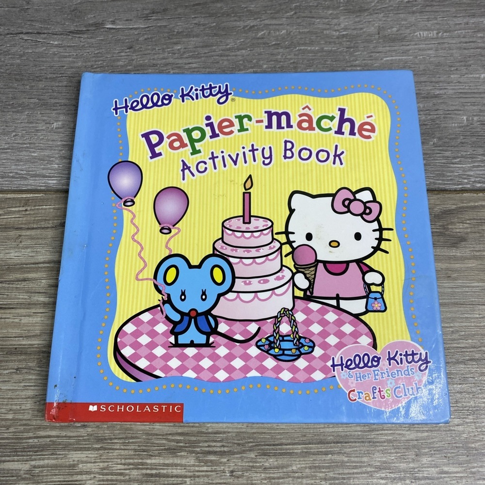 Sanrio Hello‎ Kitty Papier-mache Activity Book Kids OS Blue Good 2002 Scholastic